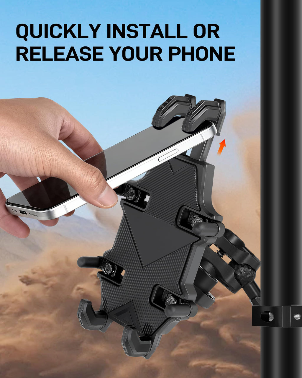 Anti-Theft UTV Phone Mount with Vibration Dampener J32170