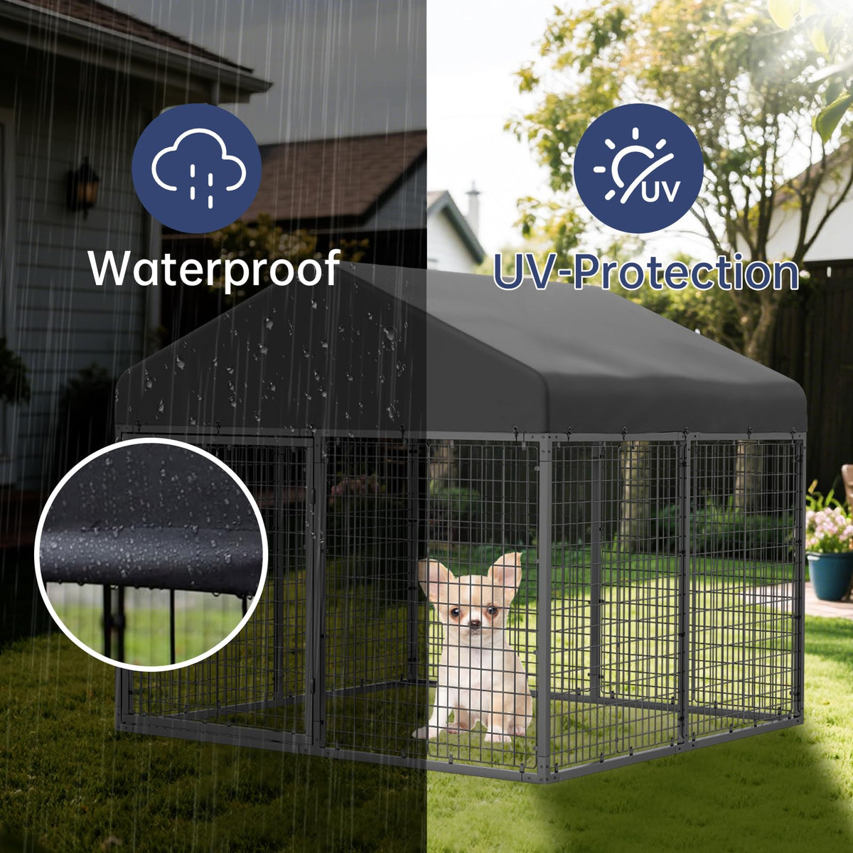 79” x 79” Large Outdoor Dog Enclosure M4664