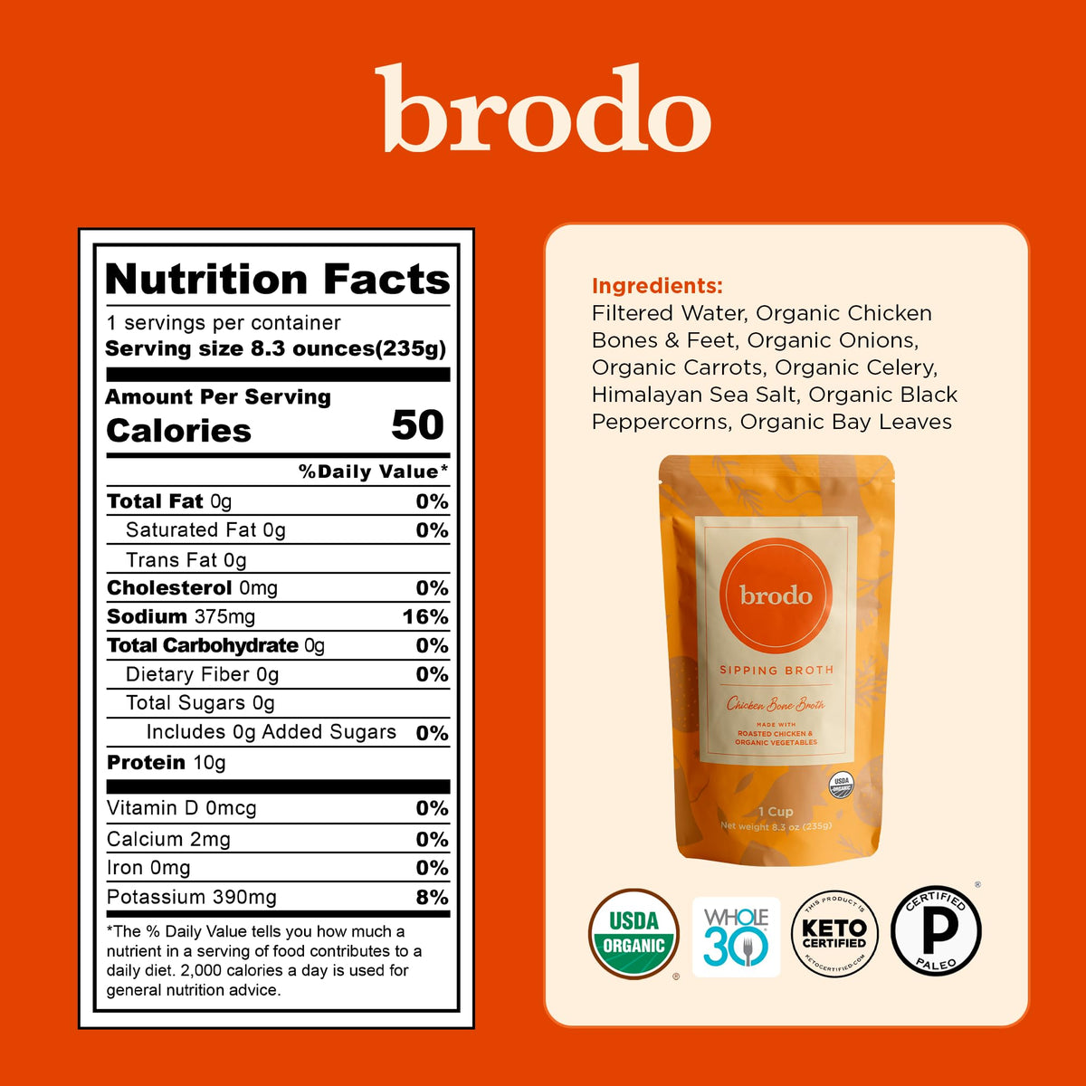 Organic Chicken & Beef Bone Broth 6x 8.3 oz R757