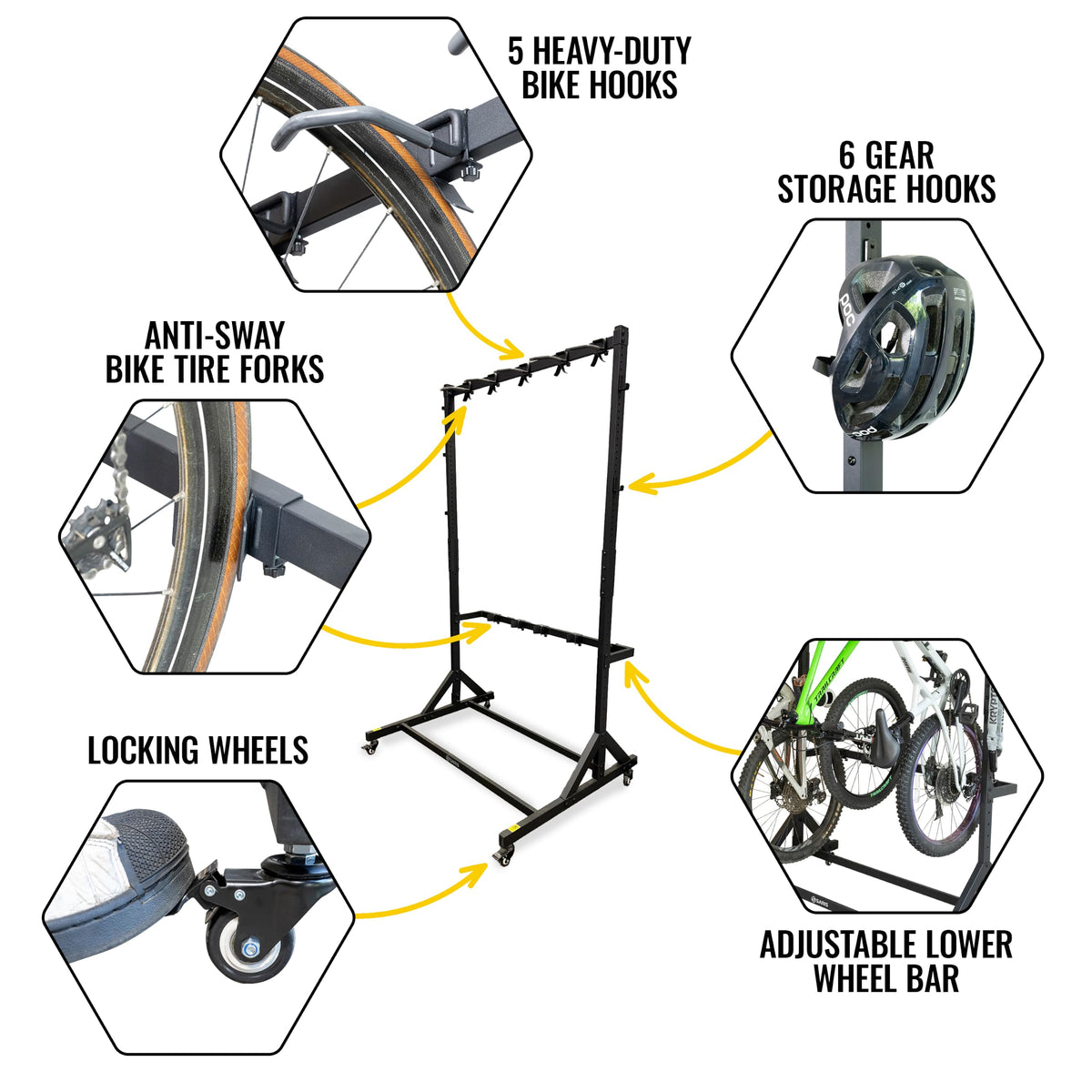 Freestanding 5-Bike Rack D5585