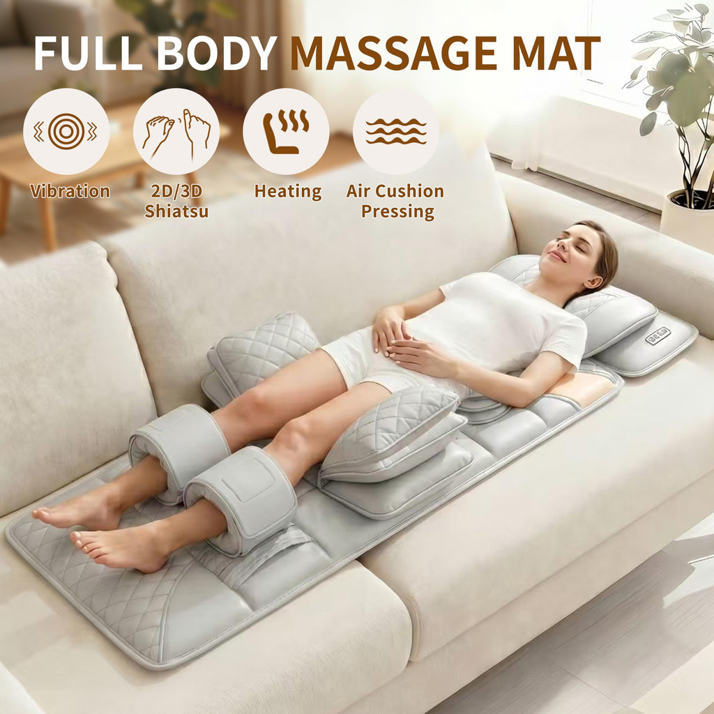 Heated Full Body Massage Mat with Movable Shiatsu Neck Massager Y847495
