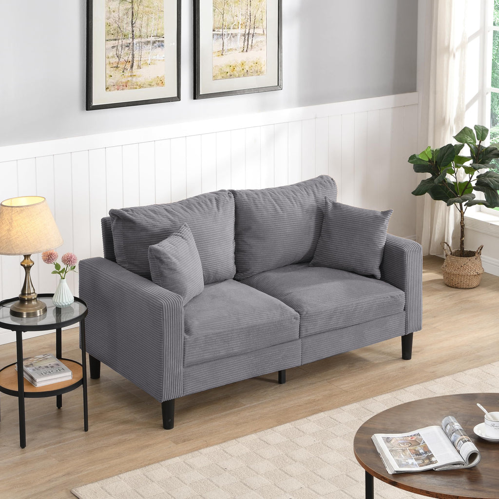Light Gray Convertible Sleeper Loveseat Sofa X48092