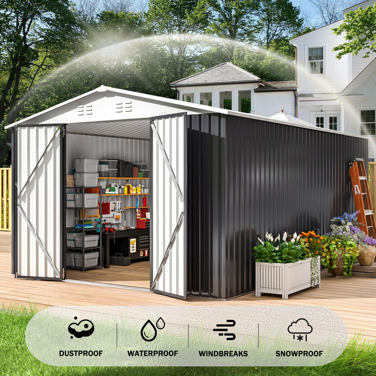 9.3x13.5 FT Outdoor Storage Shed X347