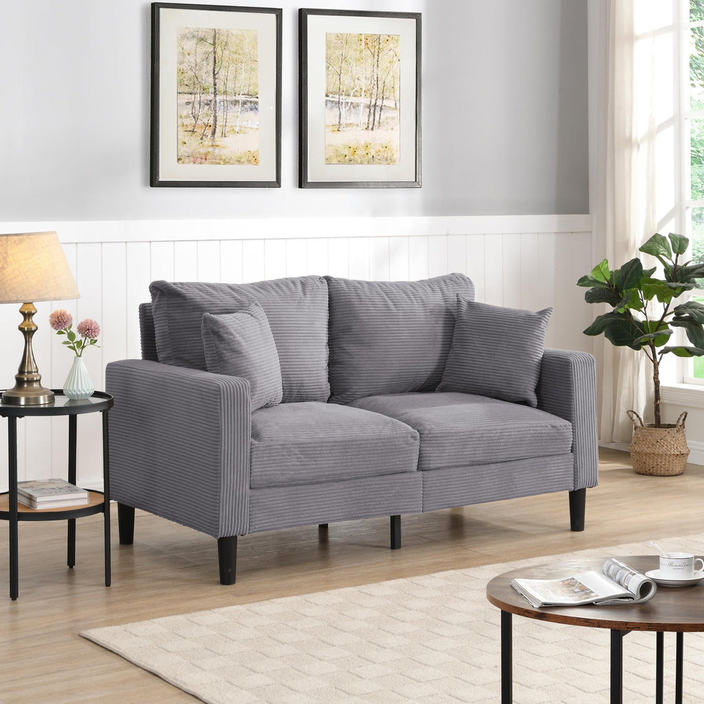 Light Gray Convertible Sleeper Loveseat Sofa X48092