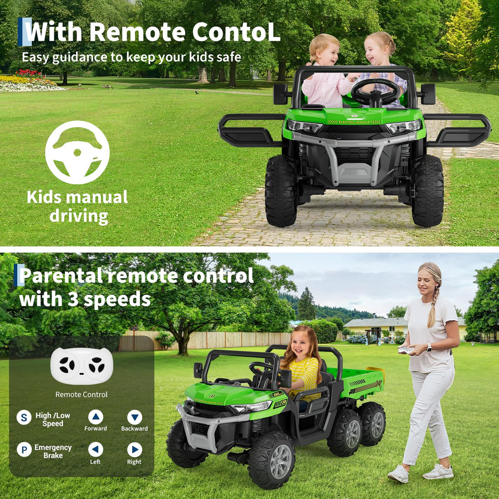 24V 2-Seater 6-Wheel Ride On Dump Truck with Remote Control R300788