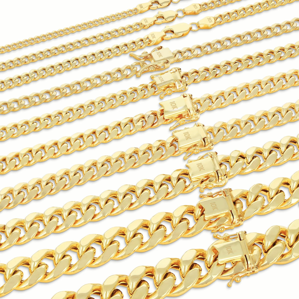 10K Yellow Gold Cuban Link Chain Necklace G563429