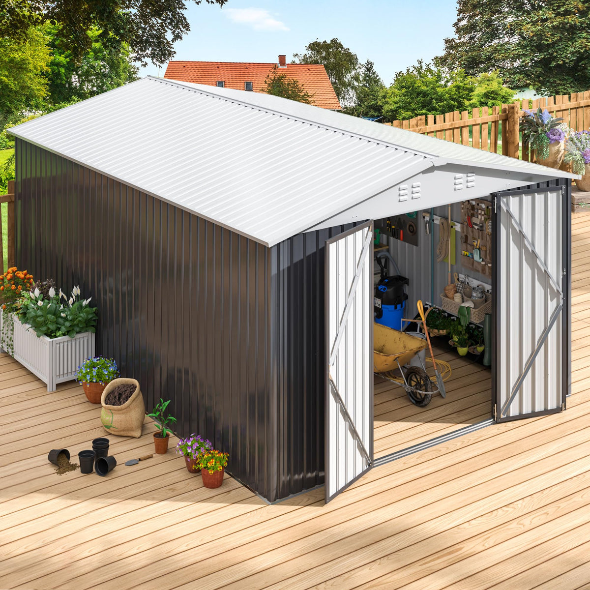 9.3x13.5 FT Outdoor Storage Shed X347