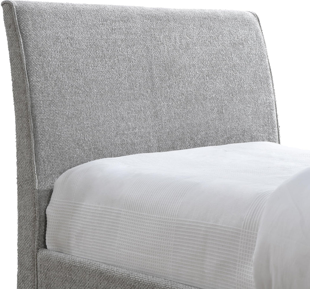 Grey Chenille Twin Trundle Bed W672