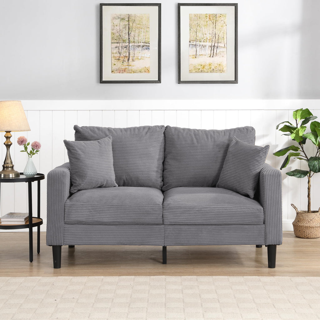 Light Gray Convertible Sleeper Loveseat Sofa X48092