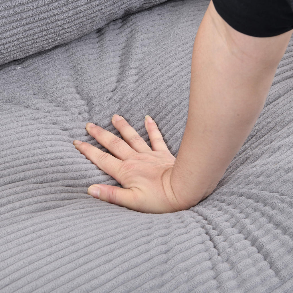 Light Gray Convertible Sleeper Loveseat Sofa X48092