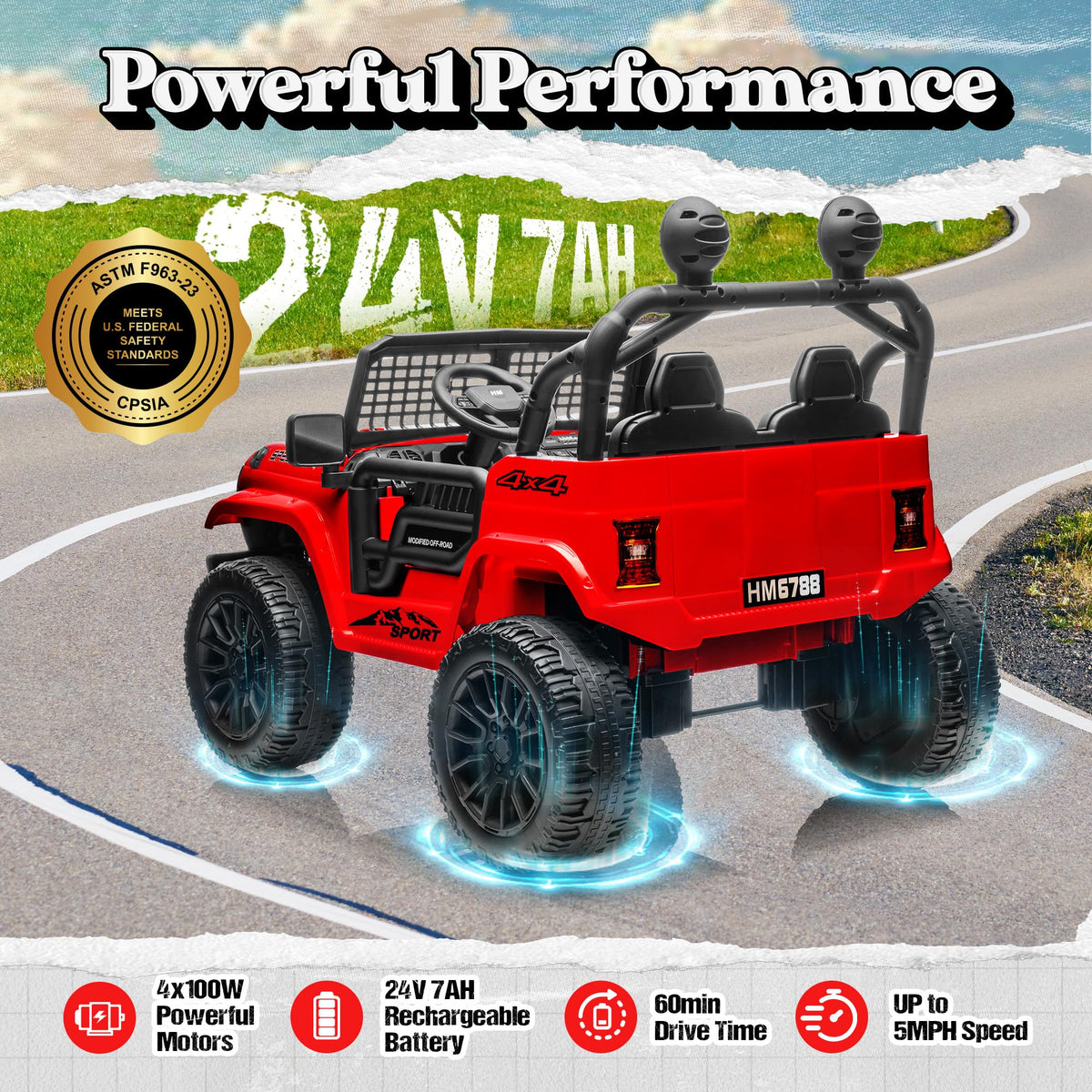 24V 2 Seater Ride on Car Truck Q910