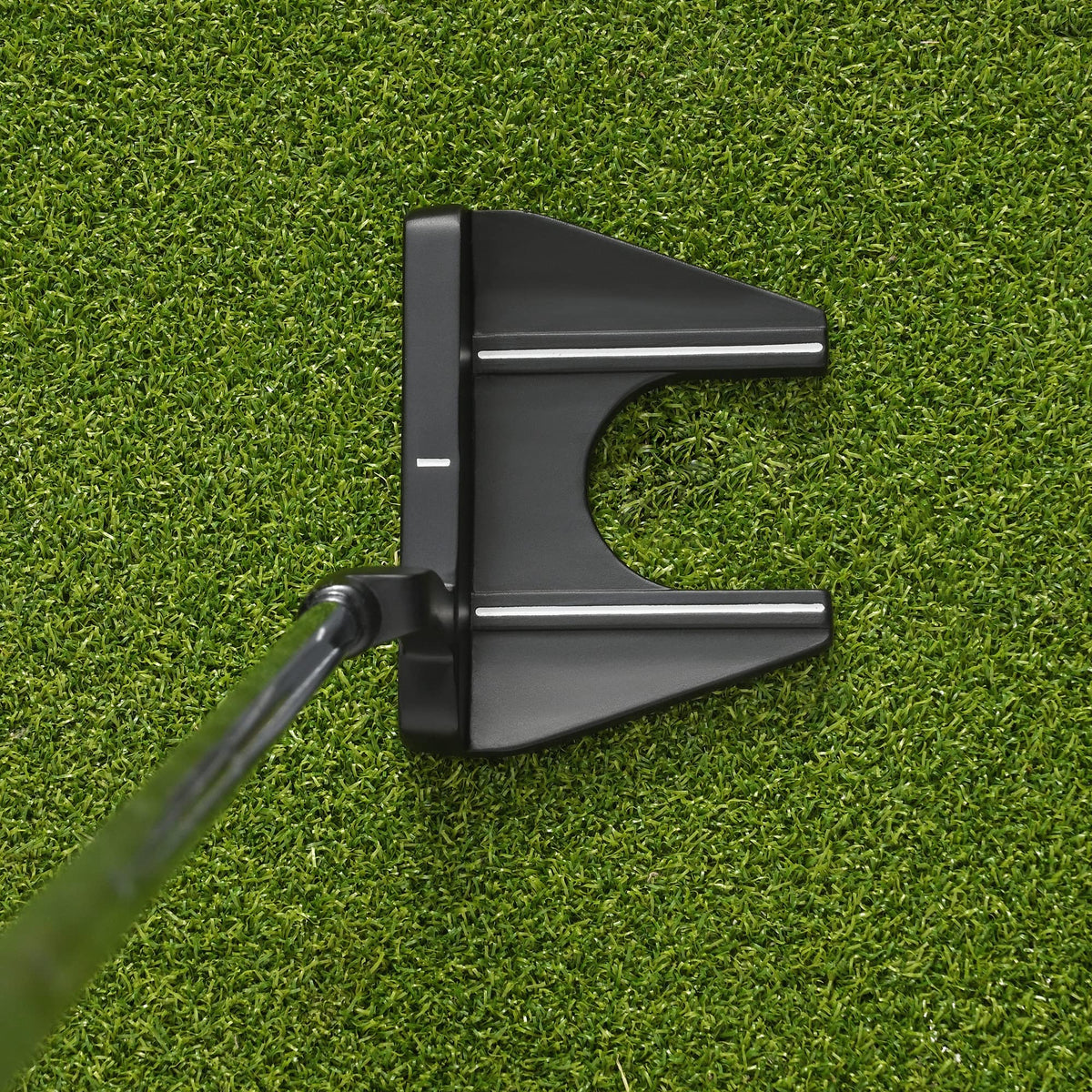 Right-Handed Matte Black Golf Putter with Aim Line & Grip F664